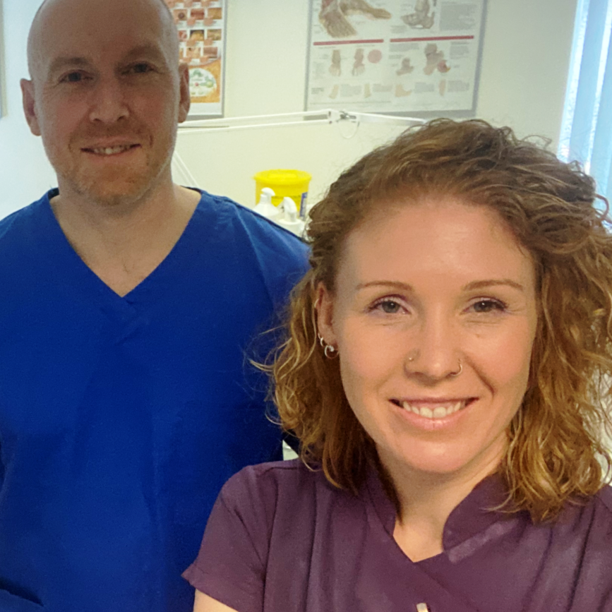 Sarah Bradley and Jamie Wylde of One Step Ahead Podiatry Whitefield